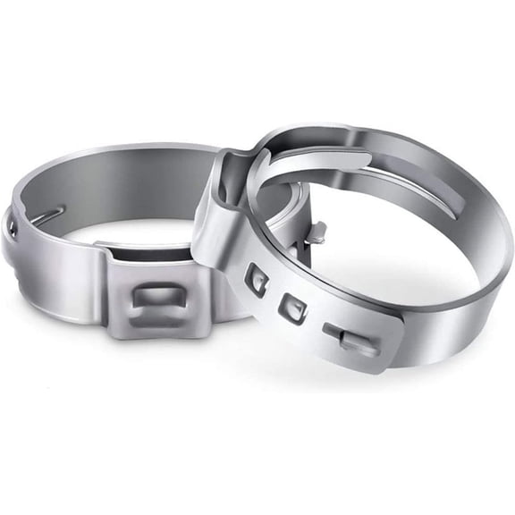 BDKWID-PEX Fittings-20 Pack PEX Cinch Clamps 1/2 Inch -Durable Stainless Steel Cinch Crimp Rings Pinch Clamps for PEX Tubing Pipe Fitting Connections (1/2 Inch)
