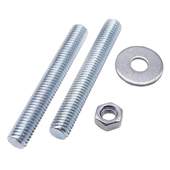 BDKWID-(Pack of 15) Zinc Plated Steel Fully Threaded Rods 5/16" x 2-3/8" (M8 x 60 mm) with Hex Nuts and Washers, Screw Rods for Wood and Metal Assembly