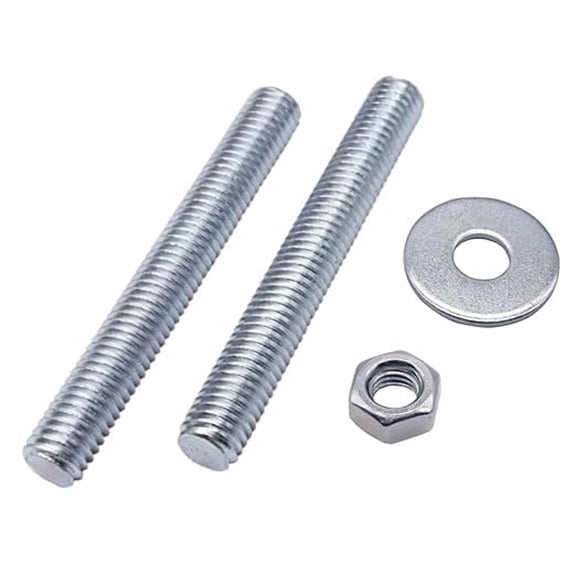 BDKWID-(Pack of 4) Zinc Plated Steel Fully Threaded Rods 5/16" x 2-3/4" (M8 x 70 mm) with Hex Nuts and Washers, Screw Rods for Wood and Metal Assembly