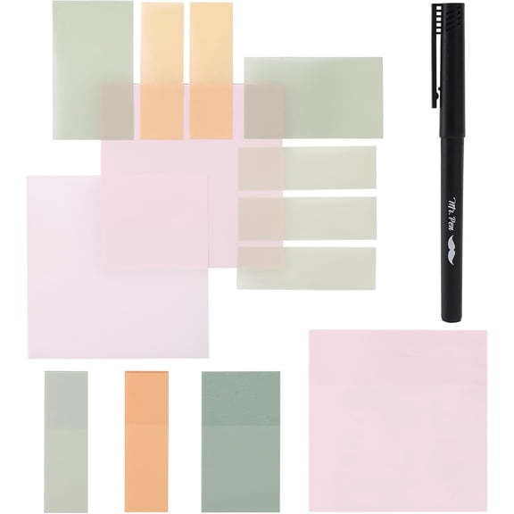 BDKWID-- Pastel Transparent Sticky Notes, 200 pcs, Bible Sticky Notes, Planner Tabs, Stocky Notes for Bible Journaling