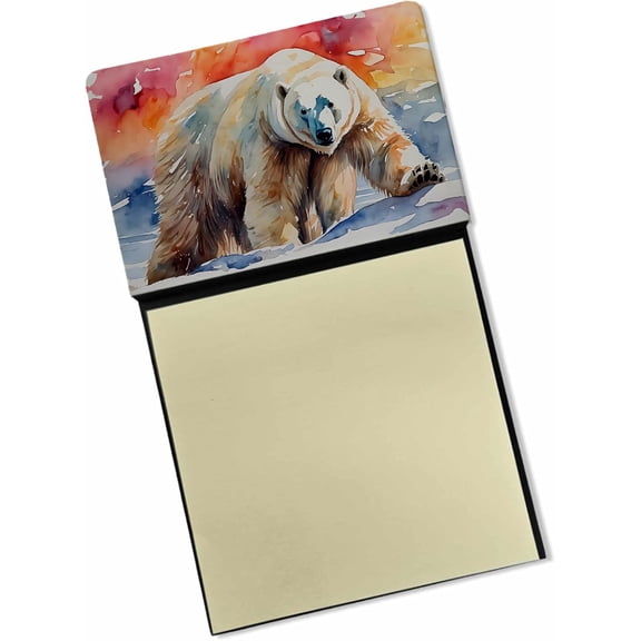 BDKWID-Polar Bear Sticky Note Holder Refillable Dispenser Self-Sticky Note Pads, Memo Pads Blank Desk Accessories