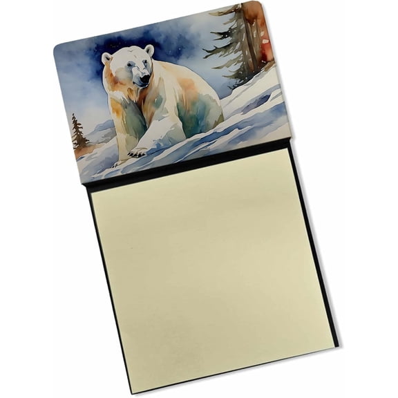 BDKWID-Polar Bear Sticky Note Holder Refillable Dispenser Self-Sticky Note Pads, Memo Pads Blank Desk Accessories