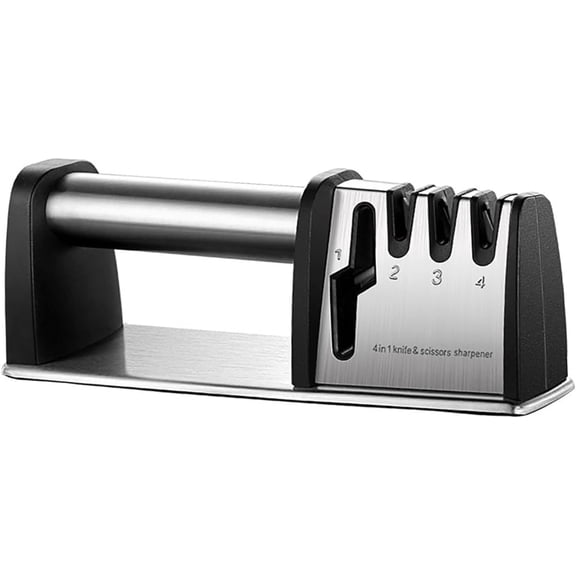 BDKWID-Professional 4-in-1 Multi-functional Portable Manual Knife Sharpener, Specialized Kitchen Knife Sharpener Tools for Blades, Steel Knives, and Scissors.