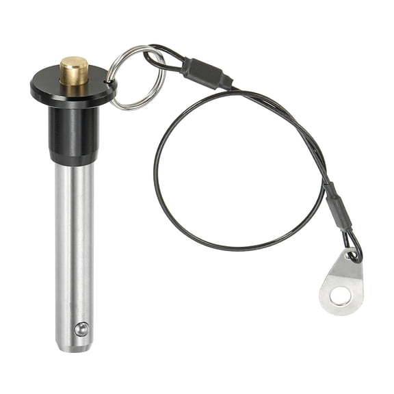 BDKWID-Quick Release Pin 0.47" x 1.97", Ball Locking Pin 304 Stainless Steel Quick Release Fastening Safety Locating Pins with Push Button 25 cm Lanyard Cable (12 x 50mm)