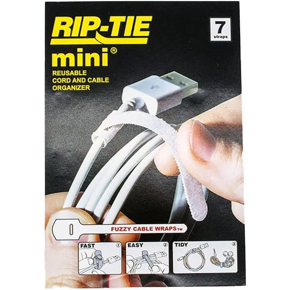 BDKWID-RIP-TIE Mini 1/4" x 3-1/2" Cable Tie Perfect for USB Cable, Earbud Cords, Cell Phone Cord 7 Pack White