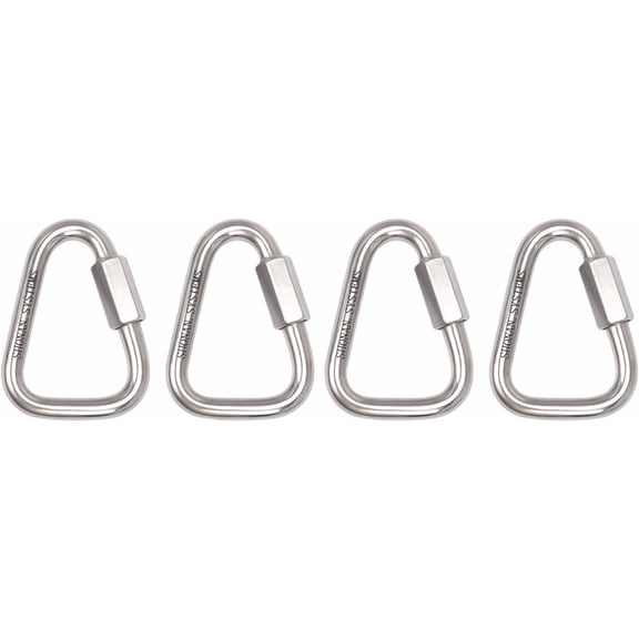 BDKWID-SHONAN Delta Quick Link 2.2 Inch Triangle Quick Links Stainless Steel Triangle Carabiners Marine Grade, 4 Pack, 880 Lbs Capacity