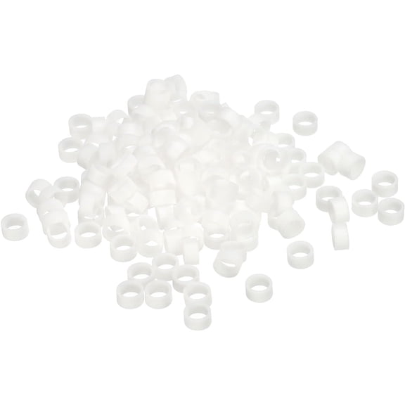 BDKWID-Silicone Rubber Bands Cable Ties 100pcs Non-slip 3/8" Flat White for Cord Wrapping, Bag Wraps, Art