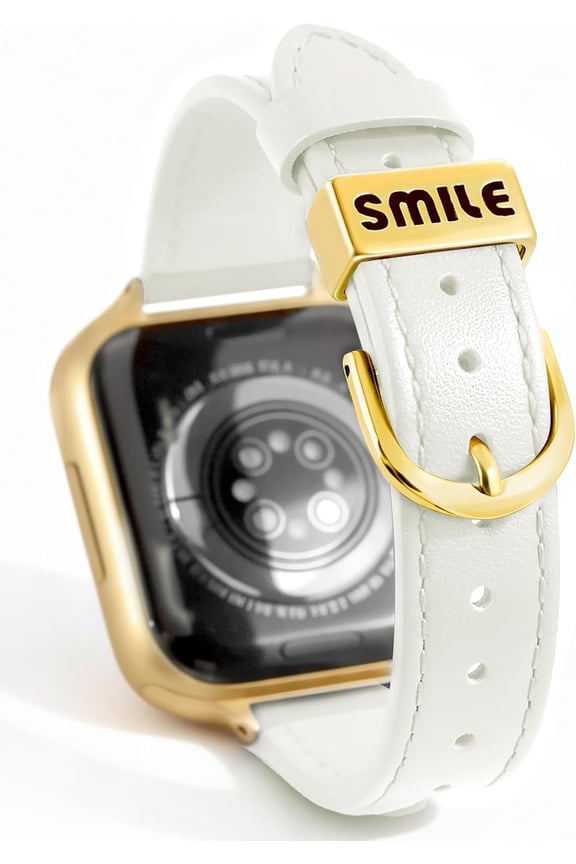 -Slim Leather Band Compatible with Apple Watch Bands Women 38mm 40mm 41mm 42mm(S11/10) 44mm 45mm 46mm 49mm Genuine Leather Strap with Metal Loop for iWatch Series 11/10/9/8/7/6/5/4/3/2/1 SE