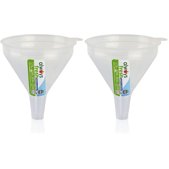 BDKWID-Small Funnel - Natural - Clear - Food Storage, Portion Control, Dishwasher Safe, Microwave Safe (Pack of 2)