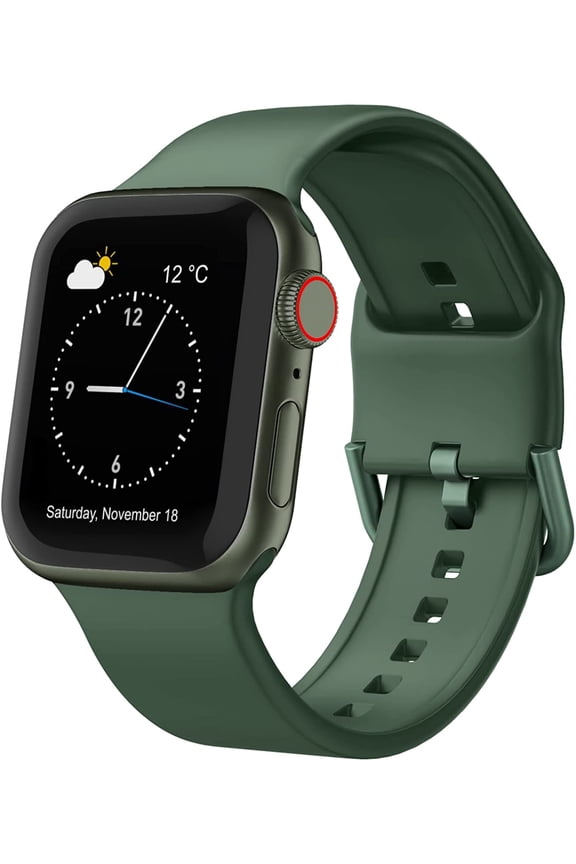 -Sport Band Compatible with Apple Watch Bands 49mm 46mm 45mm 44mm 42mm 41mm 40mm 38mm, Soft Silicone Replacement Strap with Classic Clasp for iWatch Series 11 10 9 8 7 6 5 4 3 2 1 SE Ultra Wome