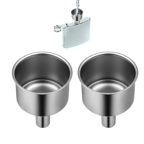 BDKWID-Stainless Steel Funnel for Flask Small Kitchen Funnel Set with 3/8" Spout for Transferring Coffee Beans Spice Blends Beer Oil Bottle