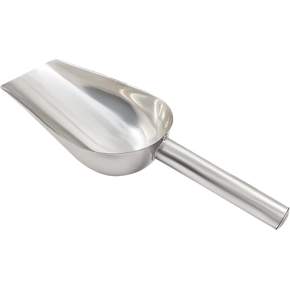BDKWID-Stainless Steel Ice Scoop 8 Oz, Round Bottom Ice Scopper, Food Scoop Utility Candy Scoop for Bar Party Kitchen Dog Food, Silver, 10 Inch