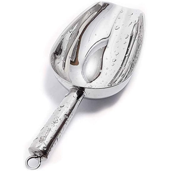 BDKWID-Stainless Steel Scoop for ice, 9.6 Inch Metal Food Scoop Kitchen Bar Party Wedding Heavy Duty Dishwasher Safe - 8 Oz