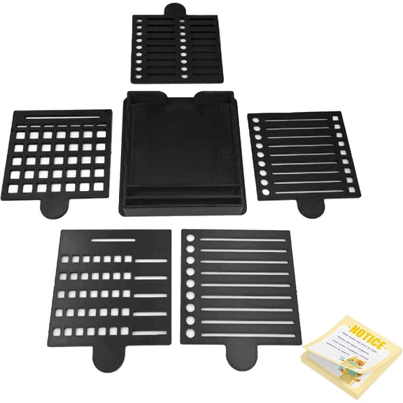 BDKWID-Sticky Note Holder Compatible with Post It Notes,Sticky Note Stencil with Five Templates,Suitable for 3x3 Inch Sticky Notes,Memo Pad Organizer with Five Line Box Drawing Template for Home and