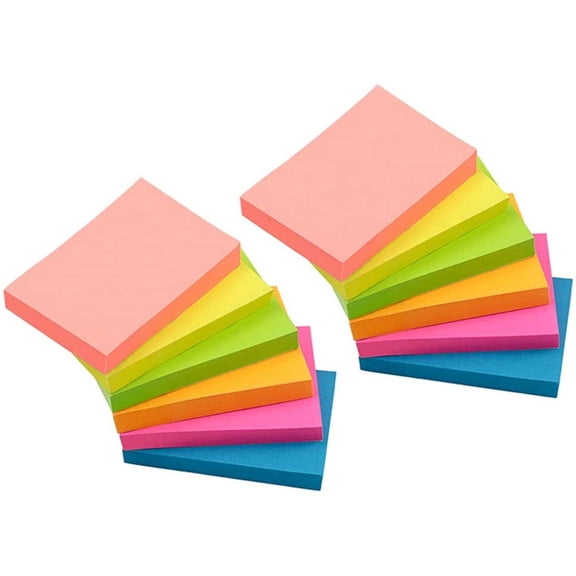 BDKWID-Sticky Notes - Self-Stick Notes 2x3 in, 12 Pads, 100 Sheets/Pad, 6 Bright Colors, Easy Post Notes (3x2 in, 12 Pads)
