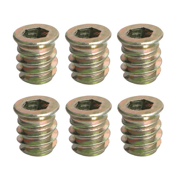 BDKWID-Threaded Inserts Nut Threaded Fastener Connector Hex Drive Threaded for Wood Furniture Male Female Thread, 1/4-20 x 13mm, 30Pcs
