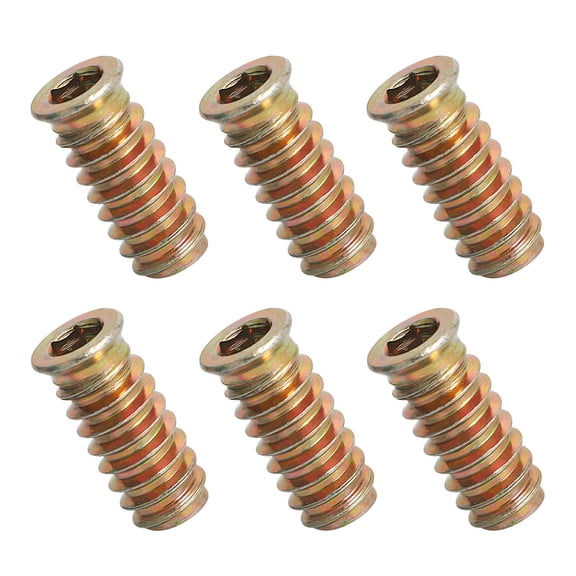 BDKWID-Threaded Inserts Nut Threaded Fastener Connector Hex Drive Threaded for Wood Furniture Male Female Thread, 1/4-20 x 25mm, 20Pcs