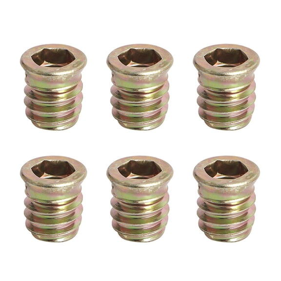 BDKWID-Threaded Inserts Nut Threaded Fastener Connector Hex Drive Threaded for Wood Furniture Male Female Thread, 5/16-18 x 15mm, 30Pcs