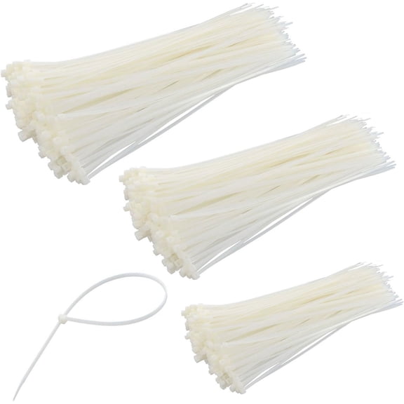 BDKWID-TrendBox Combo Packs (3+6+9.8 inches) White Self-Locking Nylon Plastic Cable Cord Zip Ties Wrap Fasten Wire Durable Indoor Outdoor Travel Home Corrosion Resistance