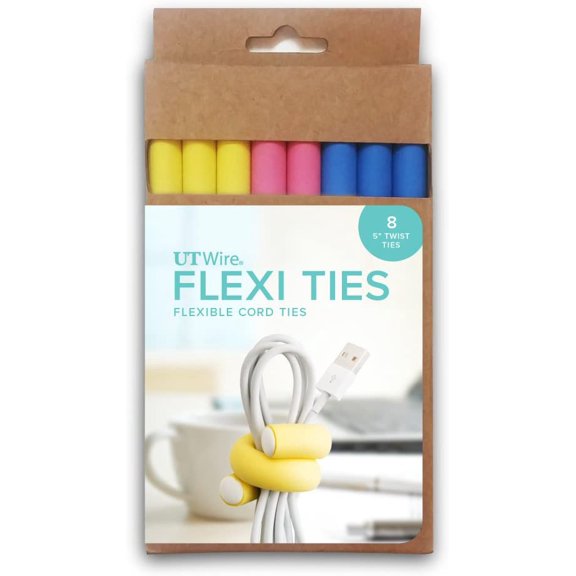 BDKWID-Ut Wire Flexi Ties Cable Organizer, 8 Count, 5-Inch