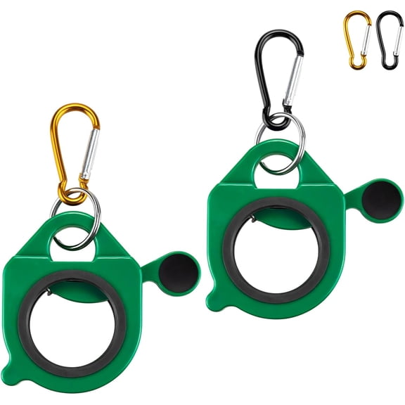 BDKWID-Zip Tie Holder, 2-Pack Green Reusable Cable Tie Holder, No.5 Carabiner, Outdoor Use, ABS Plastic, Heavy Duty Ziptie Organizer Clip for Electrician Tool Belt Wrap Storage Container