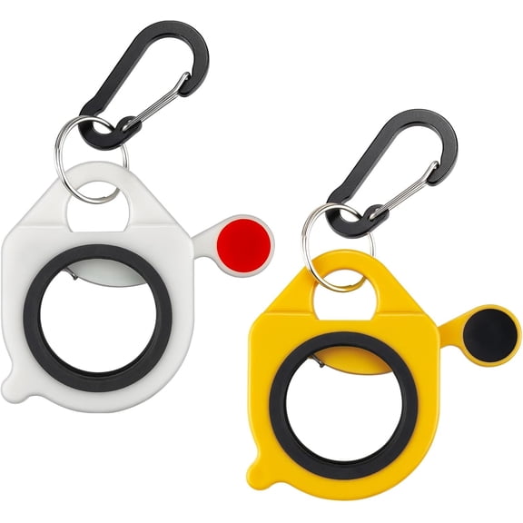 BDKWID-Zip Tie Holder, 2 Pack White & Yellow Cable Tie Holder Reusable, No.5 Flat Carabiner ABS Plastic Outdoor Use Heavy Duty Ziptie Organizer Clip for Electrician Tool Belt Wrap Storage Container