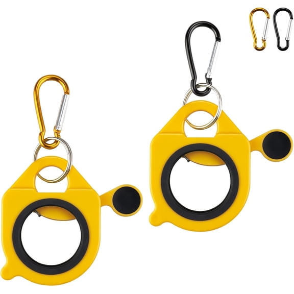 BDKWID-Zip Tie Holder, 2-Pack Yellow Reusable Cable Tie Holder, No.5 Carabiner, Outdoor Use, ABS Plastic, Heavy Duty Ziptie Organizer Clip for Electrician Tool Belt Wrap Storage Container