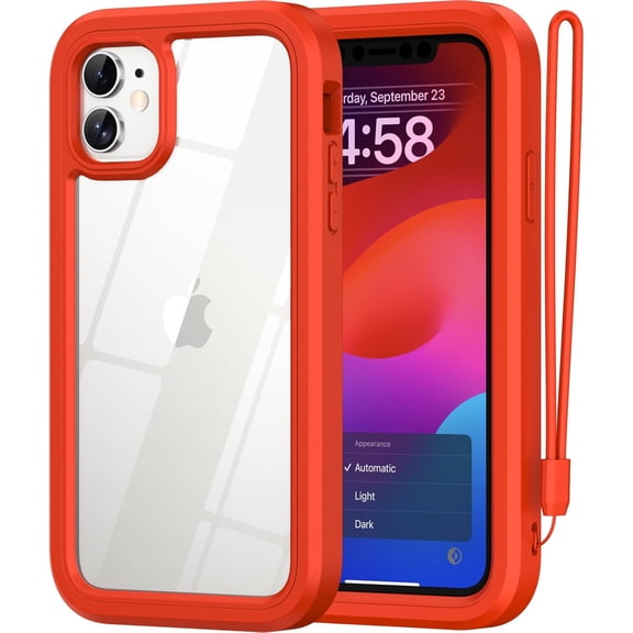 BDKWID-for iPhone 11 Case,Hard PC+Soft Silicone 3in1 Heavy Duty Military Grade Shock Resistant Case for iPhone 11 6.1 Inch Supports Wireless Charging. (Red)