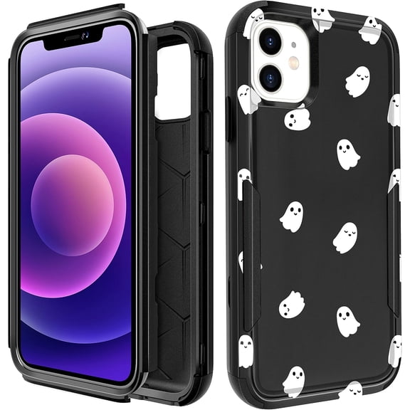 BDKWID-for iPhone 11 Case - Women Cute Girls Phone Cover Girly Aesthetic Unique Design Teen Kawaii Ghost Heavy Duty Protective Hard Shockproof Military Grade Funda for iPhone 11