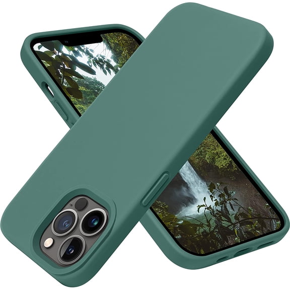 BDKWID-for iPhone 13 Pro Case [Compatible with MagSafe] Full-Body Silicone Shockproof Slim Thin Phone Case for iPhone 13 Pro 6.1 inch (Midnight Green)