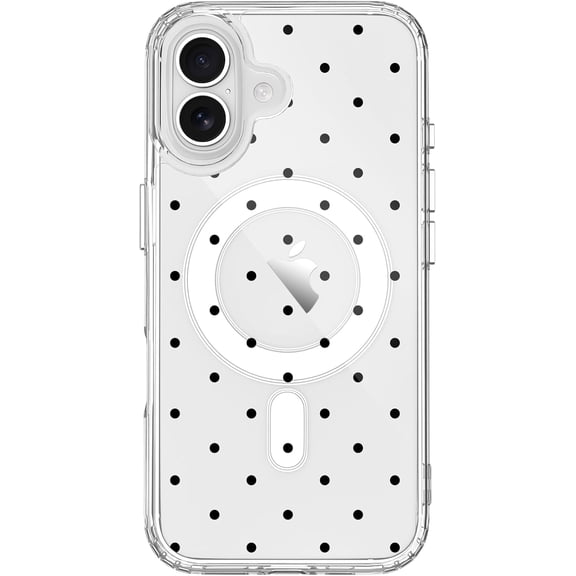 BDKWID-for iPhone 15 Case, Compatible with MagSafe, Cute Y2K Black Polka Dot Magnetic Phone Case, Clear Soft Slim Fit Shockproof Protective Cover for Women