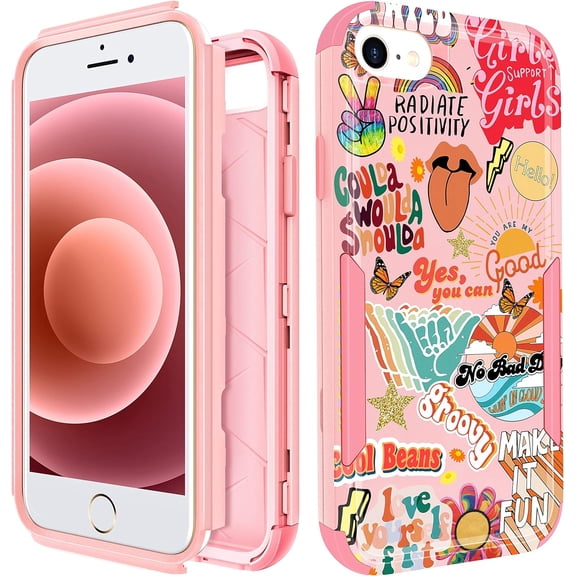 BDKWID-for iPhone SE Case 2020/2022/3rd Generation, for iPhone 8/7 Case, Heavy Duty Protective Collage Cute Phone Cover for Women Men Girls Boys Hard Cases for iPhone 7/8/SE