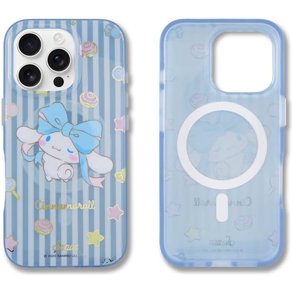 BDKWID-x Sanrio Phone Case for iPhone 16 Pro | Compatible with MagSafe | 10ft Drop Tested | Cinnamoroll Lovely Ribbons
