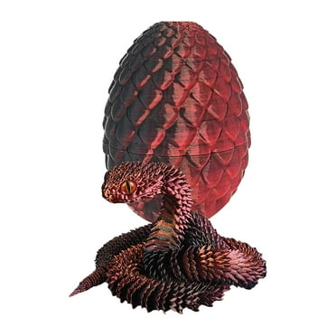 BDOCRH 3D Printed Animals-Snake Viper in Egg, 11.8 in Surprise Mystery Snake Fidget Toy Creative Toy 3D Printed Articulated Snake Collectibles Home Office Executive Desk Decor