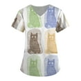 thumbnail image 1 of BDPORKAS Cartoon Scrub Tops for Women with Pockets Cute Cat Print V-Neck Scrubs Soft Comfortable Nursing Uniform Workwear, 1 of 3