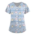 thumbnail image 1 of BDPORKAS Cartoon Scrub Tops for Women with Pockets Cute Cat Print V-Neck Scrubs Soft Comfortable Nursing Uniform Workwear, 1 of 3