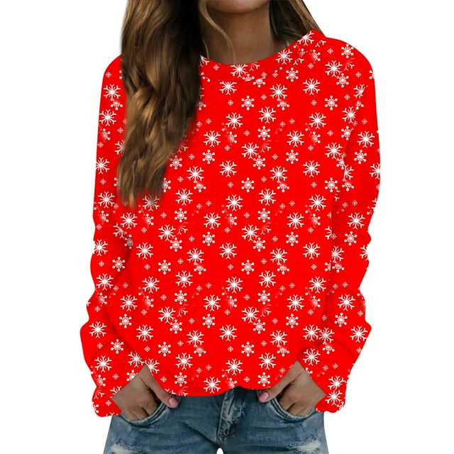 BDPORKAS Christmas Sweatshirts for Women Crewneck Sweatshirts Pullover