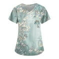 BDPORKAS Floral Printed Nursing Scrubs Shirts for Women 2024 New Fun