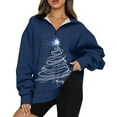 BDPORKAS Half Zip Christmas Sweatshirts for Women Cute Christmas Tree