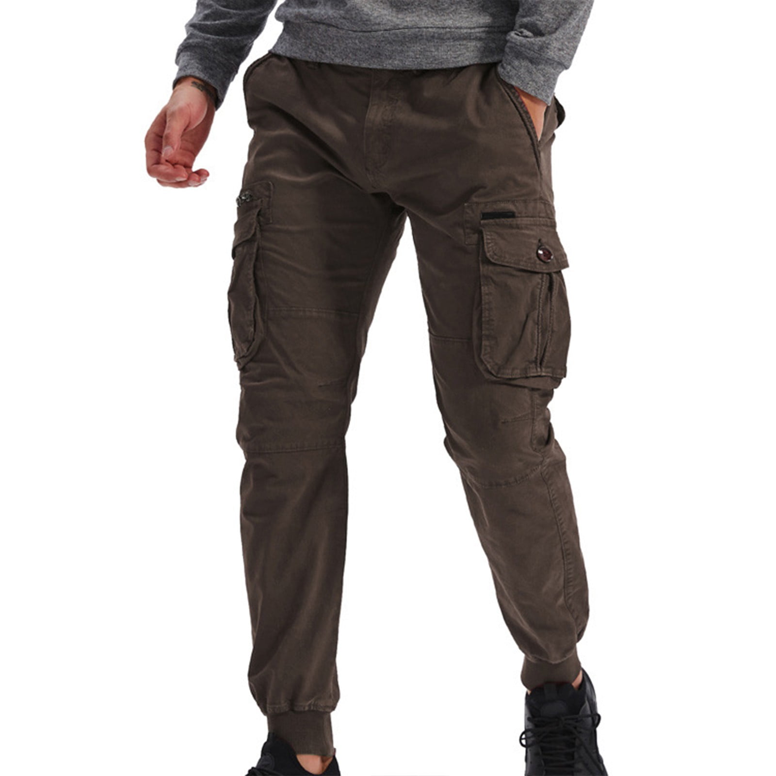 BDPORKAS Mens Cargo Jogger Pants Slim Fit Hiking Work Pants with