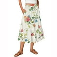 thumbnail image 1 of BDPORKAS Midi Skirts for Women Swing Flowy Cute Floral Printed A-Line Casual Elastic Waist Casual Loose Ruffle Fashion Midi Skirts, 1 of 5