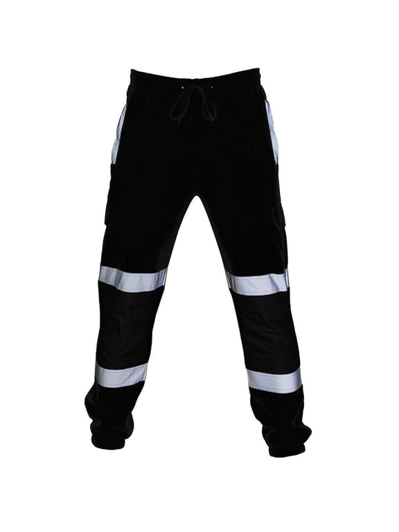 Reflective Safety Pants for Men High Vis Waterproof Road Work Overalls Safety Cargo Pants Casual Trousers
