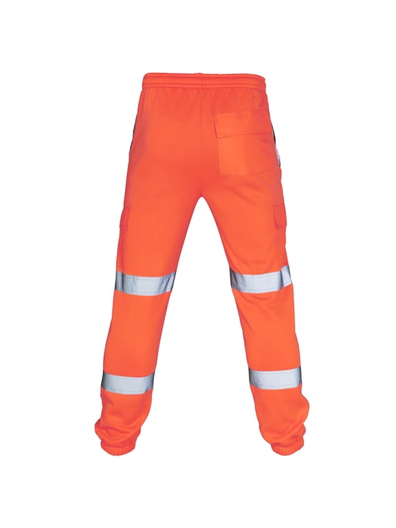 Reflective Safety Pants for Men High Vis Waterproof Road Work Overalls Safety Cargo Pants Casual Trousers