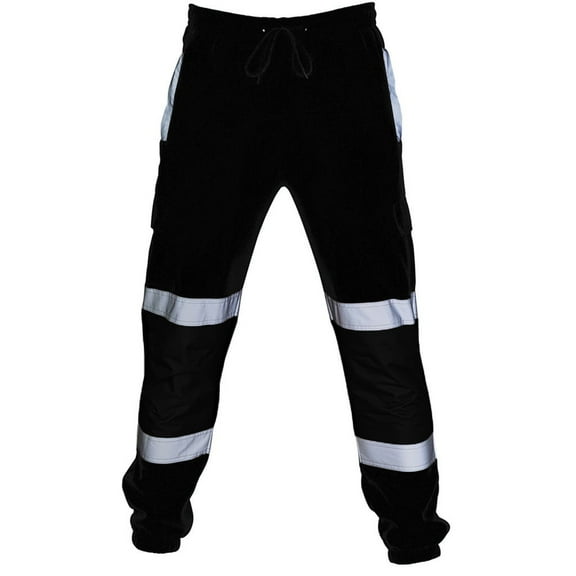 BDPORKAS Safety Pants for Men Reflective High Visibility Cargo Pants Multiple Pockets Hi-Vis Workwear Work Trousers