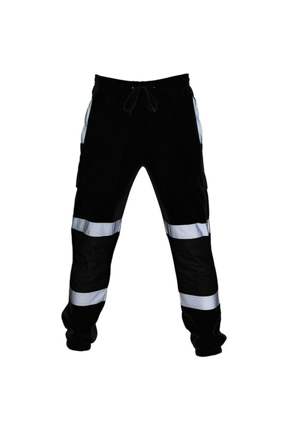 Safety Pants for Men Reflective High Visibility Cargo Pants Multiple Pockets Hi-Vis Workwear Work Trousers