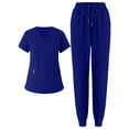 thumbnail image 1 of BDPORKAS Scrub Sets for Women V Neck Short Sleeve Tops Scrubs Jogger Suit Pants Nurse Workwear Pocketed Medical Uniform, 1 of 4