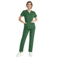 thumbnail image 1 of BDPORKAS Scrubs Set for Women Nurse Uniform Jogger Suit Stretch Short Sleeve V Neck Top with Pants Workwear 31Pc Sets, 1 of 5