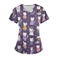 thumbnail image 1 of BDPORKAS Scrubs for Women Nursing Uniform Lightweight Short Sleeve Scrubs Cute Animal Graphic Print Soft V Neck Working Tshirts with Pockets, 1 of 6