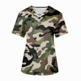 thumbnail image 1 of BDPORKAS Scrubs for Women Tops Summer Casual Nurse Working Uniform Cross V Neck Graphic Camo Print Short Sleeve Blouse T-Shirts Workwear with Pockets, 1 of 3