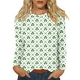 thumbnail image 1 of BDPORKAS St Patrick's Day Shirts for Women Lucky Irish Shamrock Long Sleeve Paddy's Day T-Shirts Graphic Tees Tops, 1 of 5
